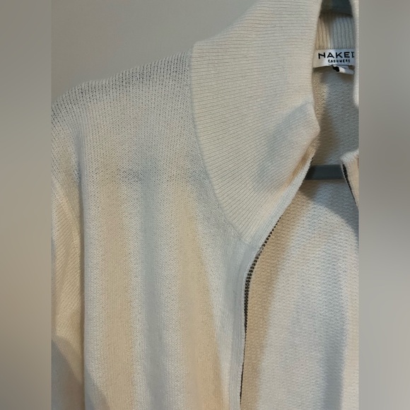 NakedCashmere Ivory Knit Zip-up Sweater - Picture 4 of 7